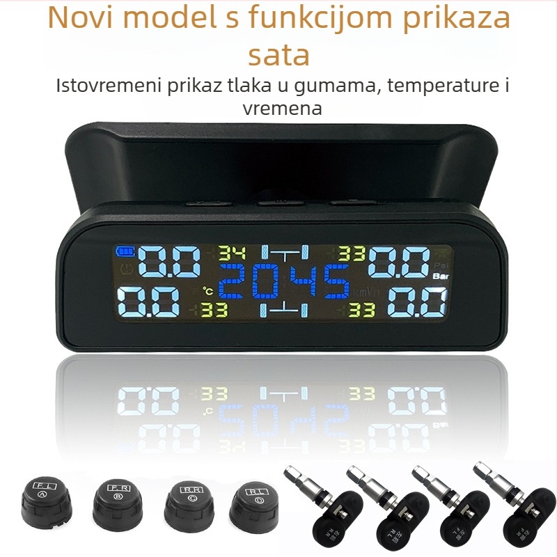T12 Bežični solarni sustav za praćenje tlaka u gumama s ugrađenim glasom