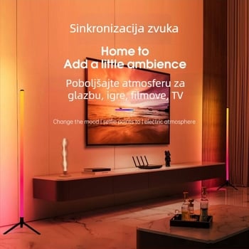 RGB ambijentalna lampa za podnu i stolnu upotrebu s Bluetoothom, daljinskim upravljanjem, modernim minimalističkim dizajnom, pozadinsko osvjetljenje za livestream