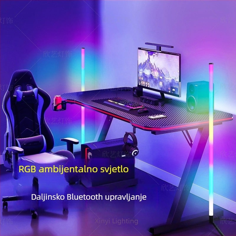 RGB ambijentalna lampa za podnu i stolnu upotrebu s Bluetoothom, daljinskim upravljanjem, modernim minimalističkim dizajnom, pozadinsko osvjetljenje za livestream
