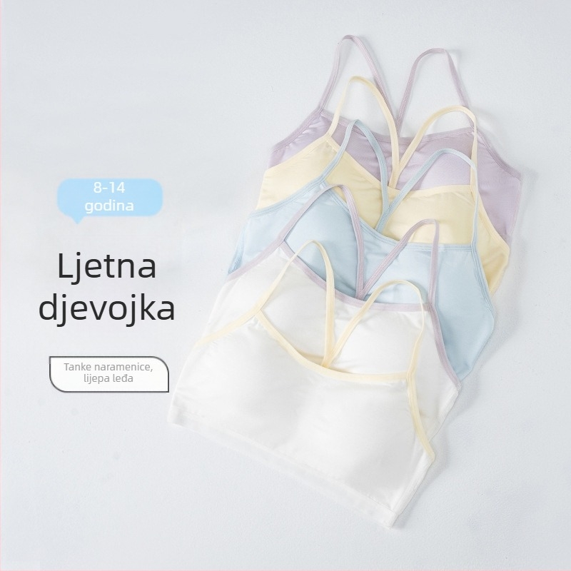 Lagani camisole grudnjak za djevojčice, ljetni komfor, viskoza, pune šalice, bez žice