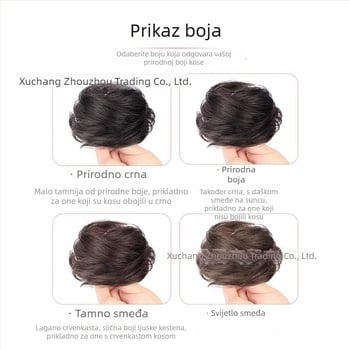 Prsten za čvor od pravih ljudskih vlasi za žene, prirodan i voluminozan izgled