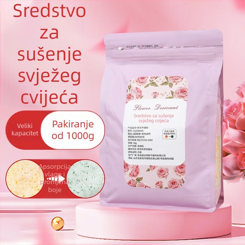 1 kg silikagel za sušenje cvijeća s promjenom boje (narančasto-bijela), sušena kamilica i ruža, za DIY eksponate