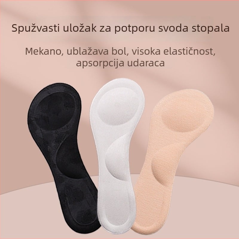 Polutka s pjenastom potporom za visoke pete – ublažavanje udara, upijanje znoja, mekana protuklizna površina, veličina 37