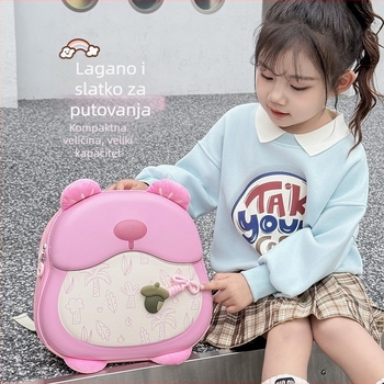 Torba za osnovnu školu s motivom medvjedića, lagana, unisex, za vrtić, u obliku jajaste školjke.