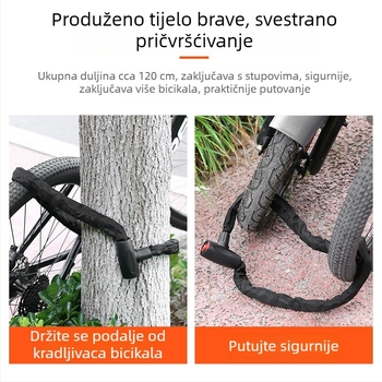Katanac s metalnim kablom za planinske bicikle, električne bicikle i motocikle