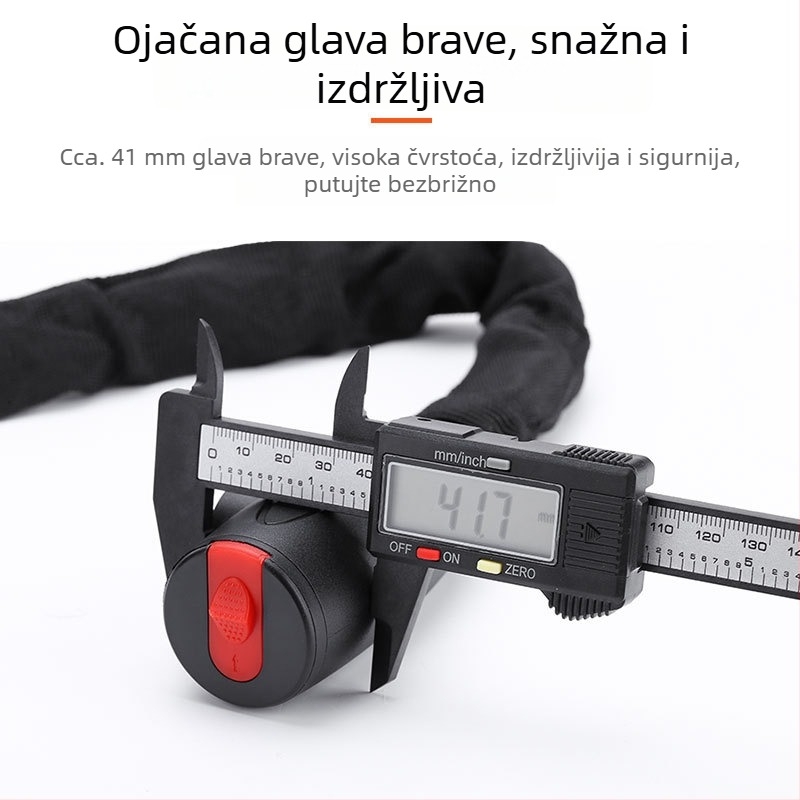Katanac s metalnim kablom za planinske bicikle, električne bicikle i motocikle