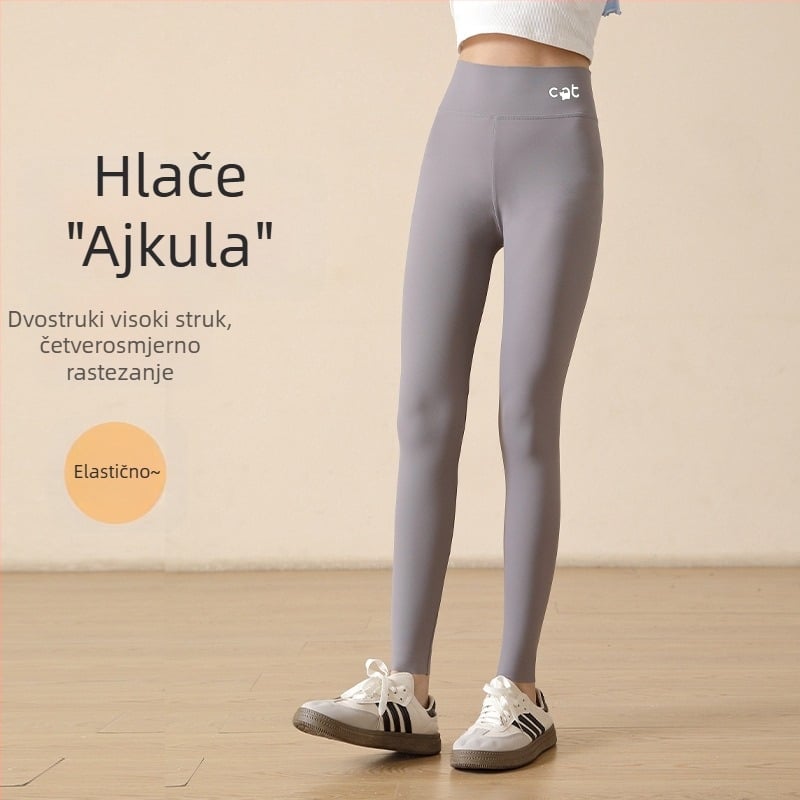 Dječje tajice s motivom ajkule za proleće-ljeto, tajice za djevojčice, joga hlače u stilu Barbie, elastične i uske