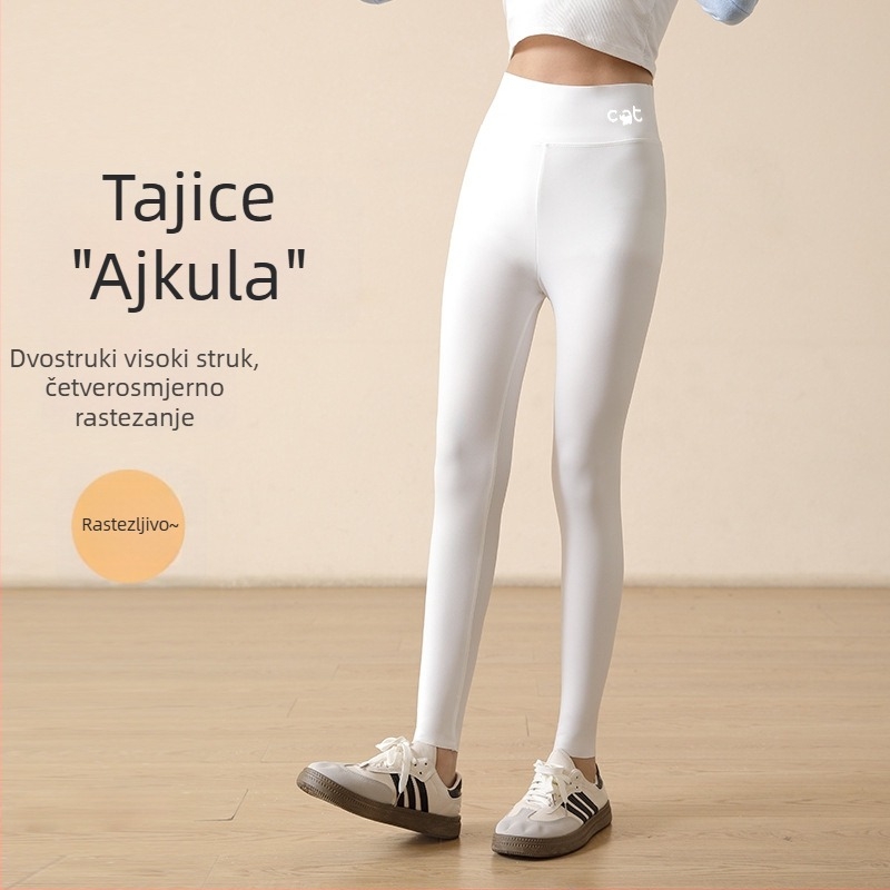 Dječje tajice s motivom ajkule za proleće-ljeto, tajice za djevojčice, joga hlače u stilu Barbie, elastične i uske