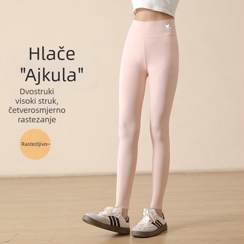 Dječje tajice s motivom ajkule za proleće-ljeto, tajice za djevojčice, joga hlače u stilu Barbie, elastične i uske