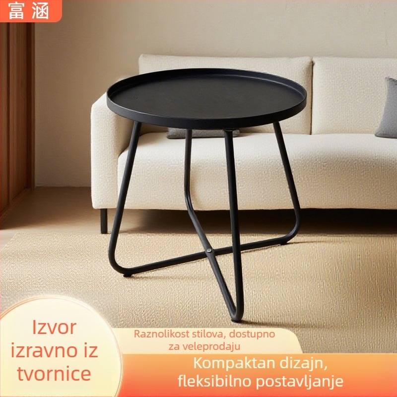 Okrugli stol za kavu od kovanog željeza, nordijski stil, moderan dnevni boravak