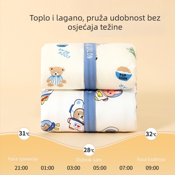 Dječji spavaći vrećica za zimu i jesen – debela topla vreća za spavanje s metalnim zatvaračem, crtani uzorak, za djecu od 1 do 3 godine