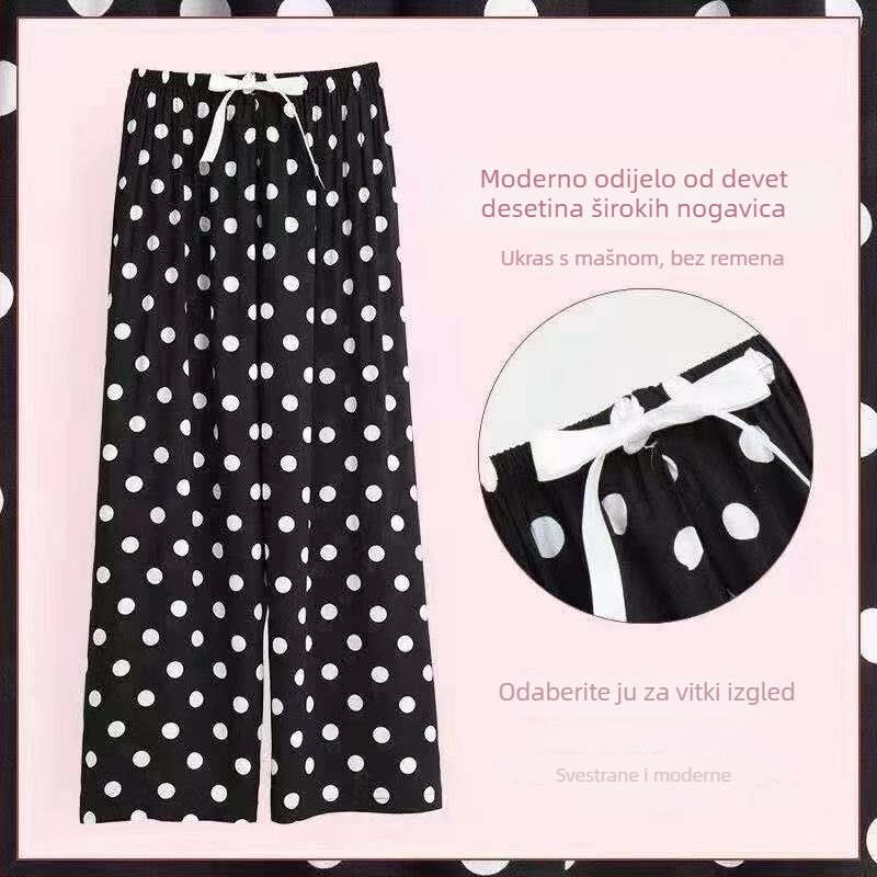 Ženske široke hlače, cropped dužine, ljetne, od pamuk-saten materijala