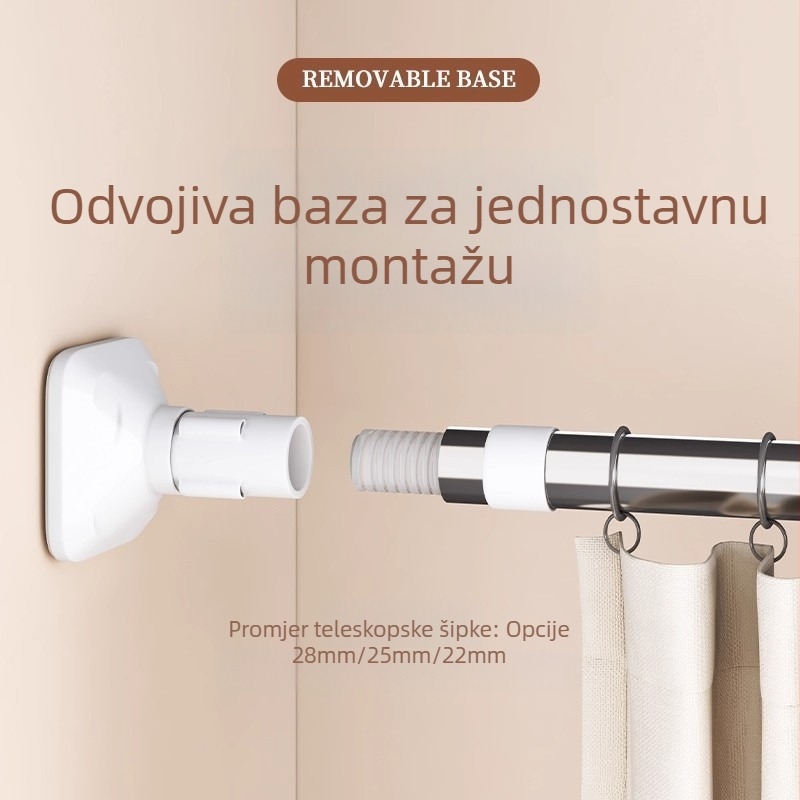 Nehrđajući čelični izvučeni držač za prozor bez bušenja, za sušenje rublja na balkonu, zidni nosač
