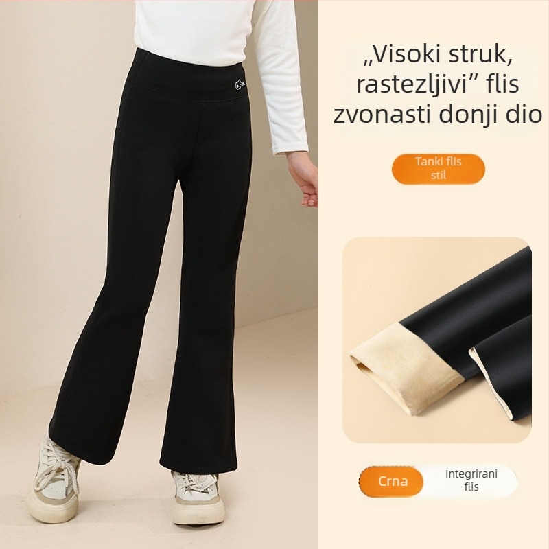 Dječje tajice od flisa za jesen-zimu, debele i tople, Shark stil i Barbie dizajn, za veće djevojčice
