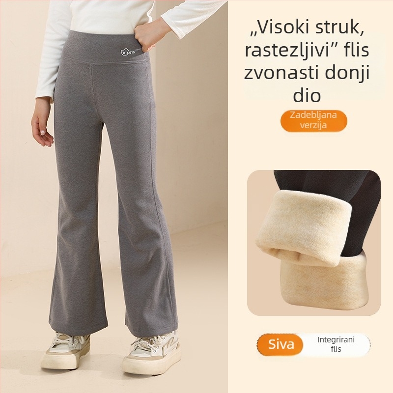 Dječje tajice od flisa za jesen-zimu, debele i tople, Shark stil i Barbie dizajn, za veće djevojčice