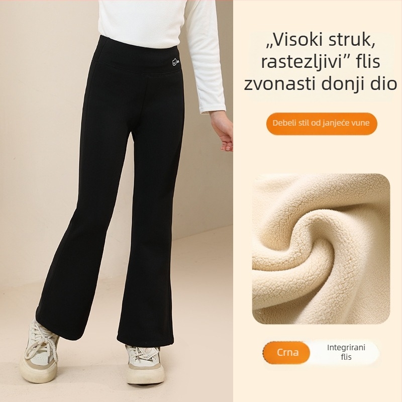 Dječje tajice od flisa za jesen-zimu, debele i tople, Shark stil i Barbie dizajn, za veće djevojčice