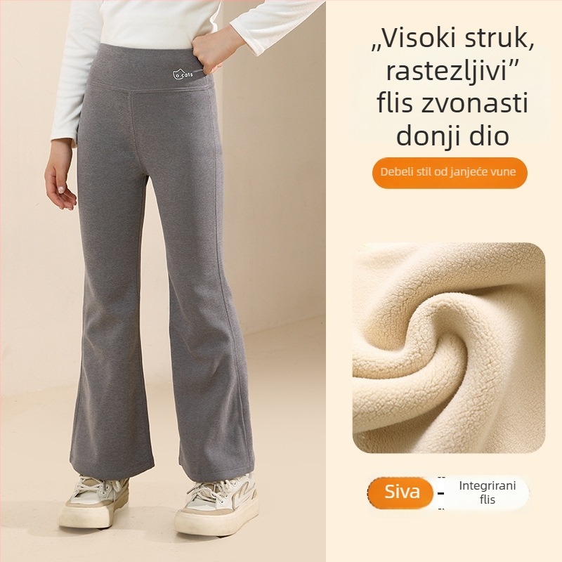 Dječje tajice od flisa za jesen-zimu, debele i tople, Shark stil i Barbie dizajn, za veće djevojčice