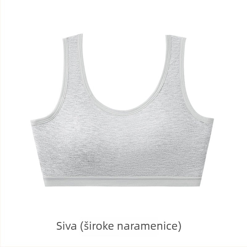 Bežični grudnjak za tinejdžerice, viskozna tkanina, puni košar, fiksne naramenice, prozračan komfor