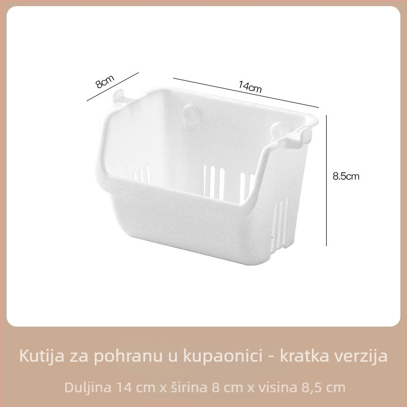 Plastična zidna košara za kupaonicu – višenamjenski organizator za skladištenje