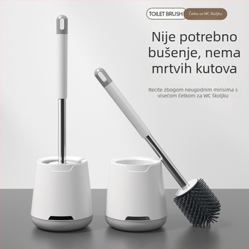 Set četke za WC s dugačkim držačem od silikona, antibakterijski i otporan na plijesan, za kupaonicu