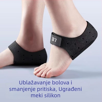 Zaštitnik pete s Velcro trakom, gelna silikonska podložka, zaštita pete u stilu čarape, apsorpcija udara