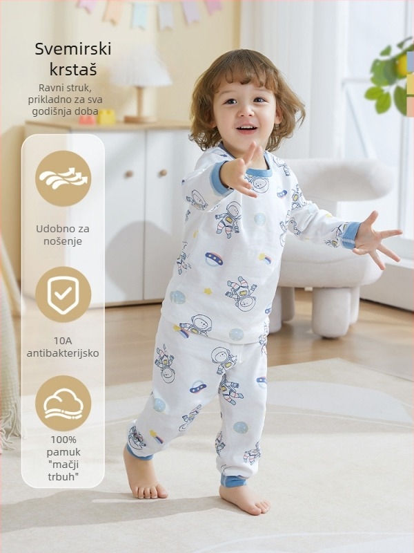 Belleptide Dječji jesenski set: pamuk gornji dio i donji dio, unisex, životinjski uzorak, za uzrast 1–3 godine