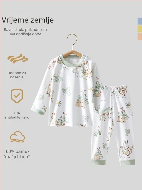 Belleptide Dječji jesenski set: pamuk gornji dio i donji dio, unisex, životinjski uzorak, za uzrast 1–3 godine