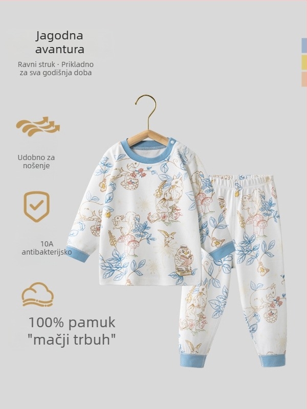 Belleptide Dječji jesenski set: pamuk gornji dio i donji dio, unisex, životinjski uzorak, za uzrast 1–3 godine