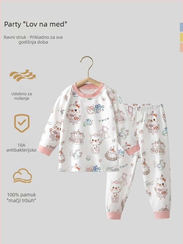Belleptide Dječji jesenski set: pamuk gornji dio i donji dio, unisex, životinjski uzorak, za uzrast 1–3 godine