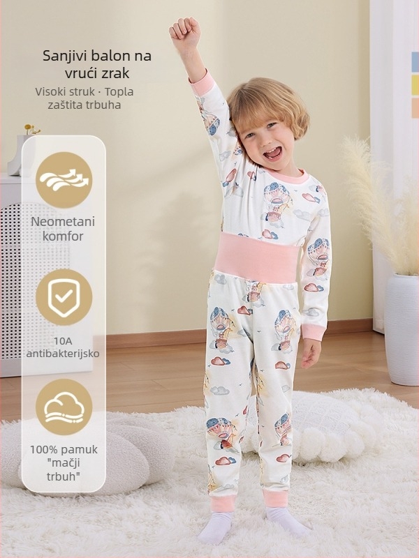Belleptide Dječji jesenski set: pamuk gornji dio i donji dio, unisex, životinjski uzorak, za uzrast 1–3 godine