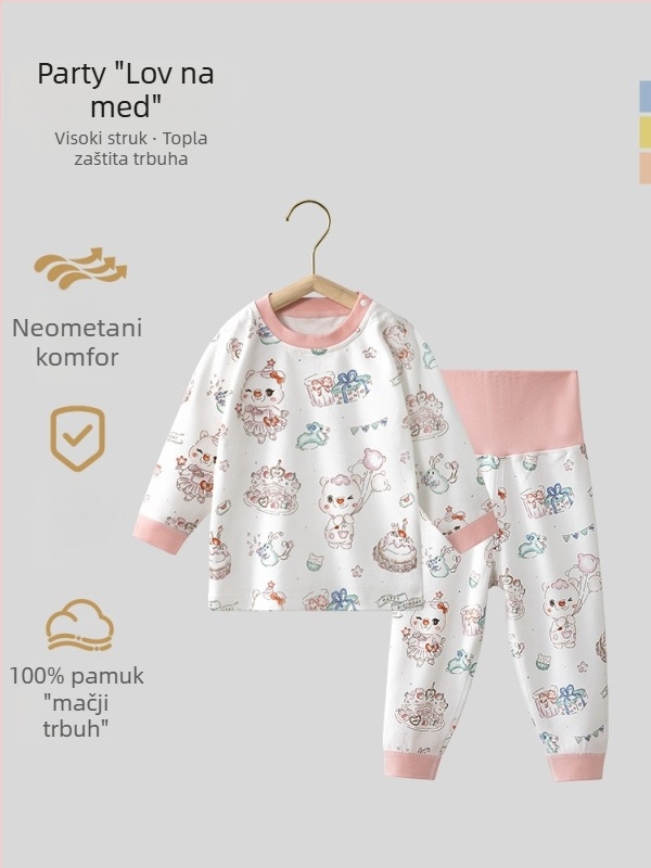 Belleptide Dječji jesenski set: pamuk gornji dio i donji dio, unisex, životinjski uzorak, za uzrast 1–3 godine