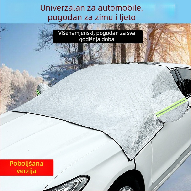 Univerzalno pokrivalo za prednje staklo automobila za snijeg – aluminijska folija, protiv smrzavanja, zimsko pokrivalo za vjetrobran, debelo