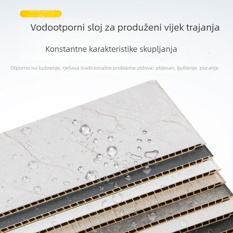 600 mm kamenoplastični integrirani zidni panel PVC, ploski brzi ugradbeni panel za vodootpornu unutarnju oblogu