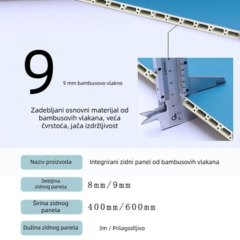 Zidni paneli od vlakana bambusa, lagani luksuzni dekorativni oblog za DIY ugradnju, zaštita zidova bez lakiranja