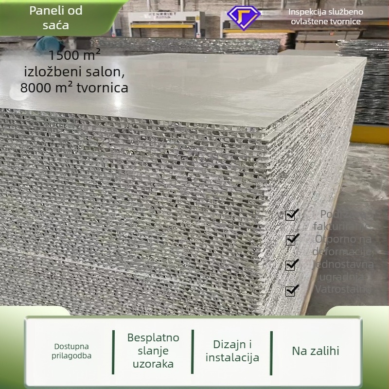 SPC panel s aluminijskom površinom, 8 mm, za unutarnje uređenje. Vodootporan, otporan na vatru, ogrebotine i zvučnu izolaciju. Jednostavna ugradnja za kuhinje i kupaonice. Pogodan za hotele, stanove, urede i zdravstvene objekte.