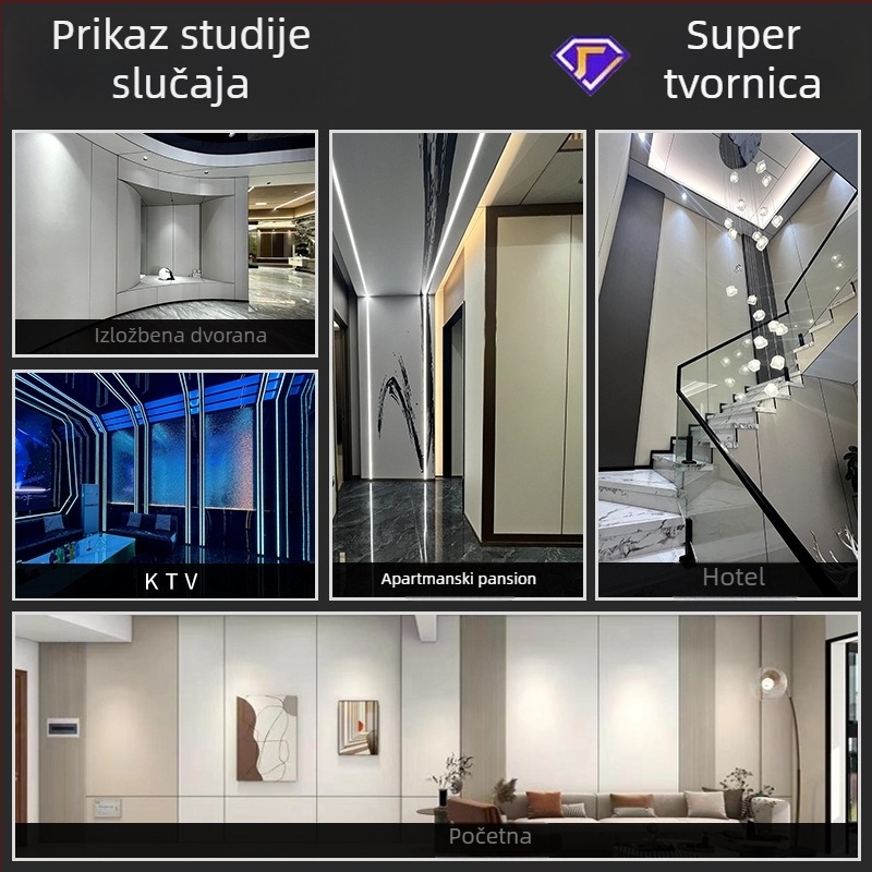 Prilagođeni UV paneli za unutarnje zidove, bezšivni SPC ploče od kameno-kristala za hotele i apartmane