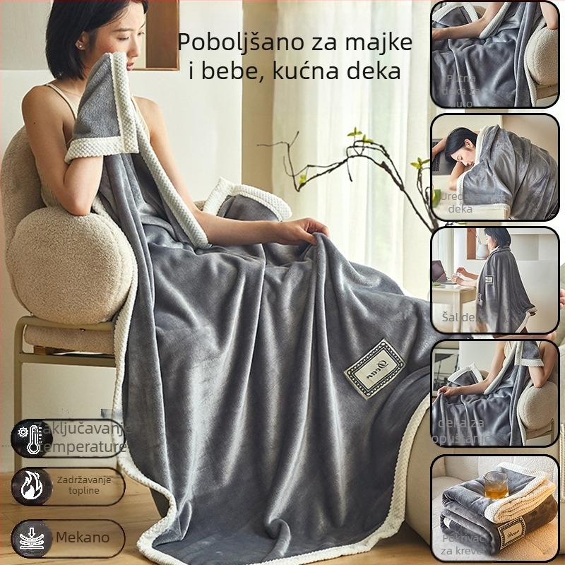 Uredska deka za odmor, koralna flis deka za sve godišnje doba, deka za kauč, šal