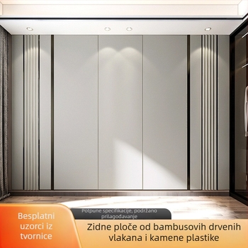 Integrirani zidni panel od bambusovih vlakana, vodootporna kameno-plastična konstrukcija, brza montaža za strop i pozadinski zid, spoje s V-šavovima