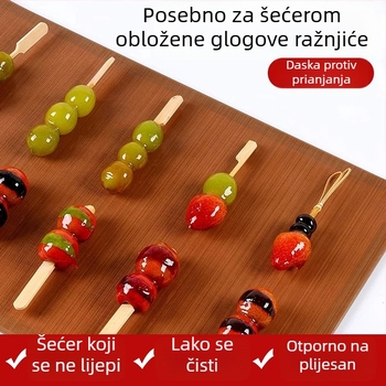 Dvostrana drvena ploča otporna na prianjanje za kandirano voće na štapićima