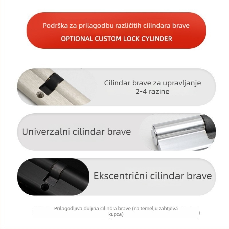 Veliki bakreni cilindar za unutarnja vrata, bakreni dijelovi brave, europski standard 70 mm