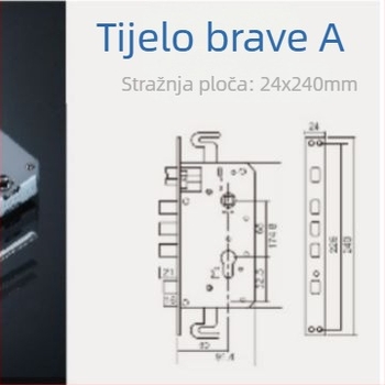Tijelo brave s logom, šablona baterije, cilindar brave, gateway dodaci i etiketa PCB ploče za sigurnosnu protukradnu bravu