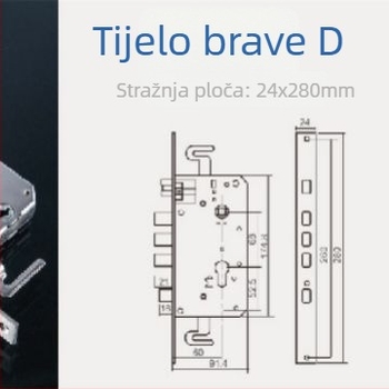 Tijelo brave s logom, šablona baterije, cilindar brave, gateway dodaci i etiketa PCB ploče za sigurnosnu protukradnu bravu