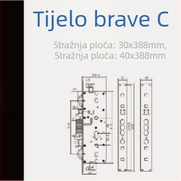 Tijelo brave s logom, šablona baterije, cilindar brave, gateway dodaci i etiketa PCB ploče za sigurnosnu protukradnu bravu