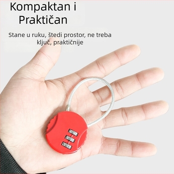 Keks oblik zaključavanja za školske torbe, ruksake i kolica; U-oblik zaključavanja od čelične žice s kombinacijom; Mini zaključavanje s kombinacijom za pernice
