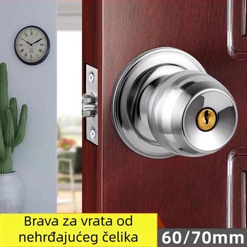 Ball Lock vrata brava, model 5831, nehrđajući čelik, okrugla kvaka, za drvena vrata