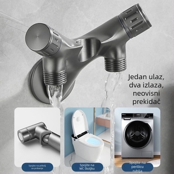 Cjeloviti bakreni tuš-pistolj za WC s kutnim ventilom i tlakom mlaznice – kućni kupaonski set