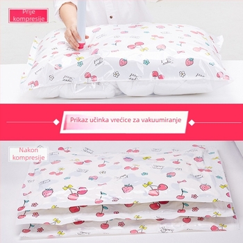 Jiajiale vakuumska kompresijska vrećica, debela verzija za skladištenje, serija Girls Cherry, jednokratna vrećica za deke i odjeću