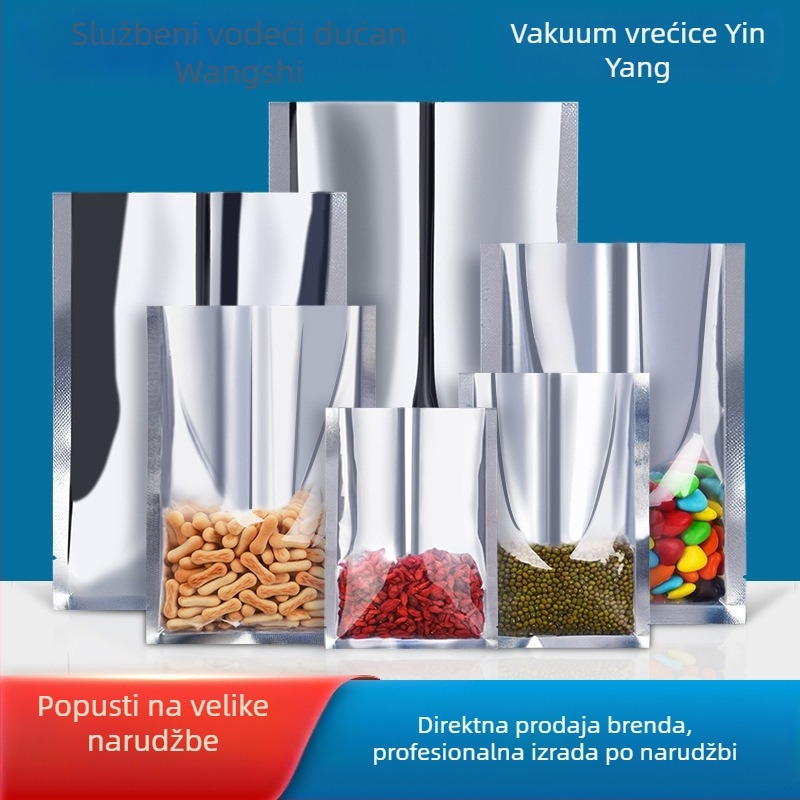 Vakuanska vrećica za hranu s aluminijskom folijom, prozirna, otporna na vlagu za suho voće i kuhana jela