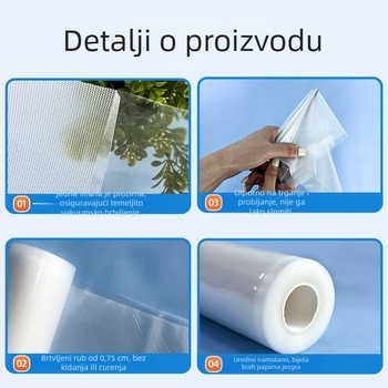 Set vaku vrećica: rola filma, kompozitne zaptivne vrećice, kompresijske vrećice, vakuumske vrećice za hranu