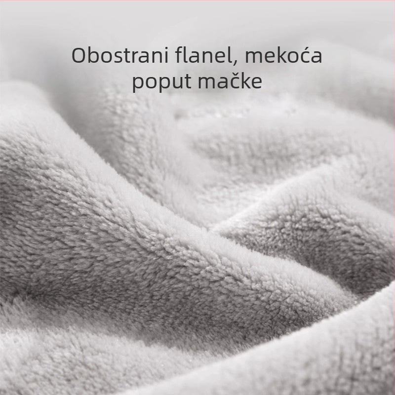 Jushuan flanel deka za kauč — jesen-zima, debela i topla, jacquard uzorak, jednobojna, deka za odmor u uredu